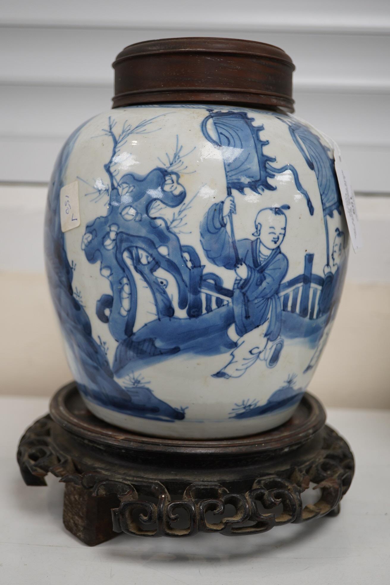 A Chinese blue and white ovoid ‘boys’ jar, Kangxi period